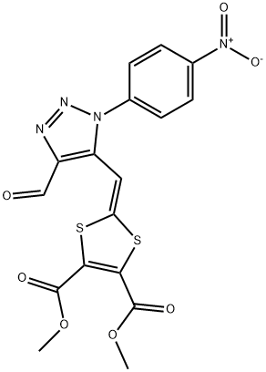 dimethyl 2-[(4-formyl-1-{4-nitrophenyl}-1H-1,2,3-triazol-5-yl)methylene]-1,3-dithiole-4,5-dicarboxylate 구조식 이미지