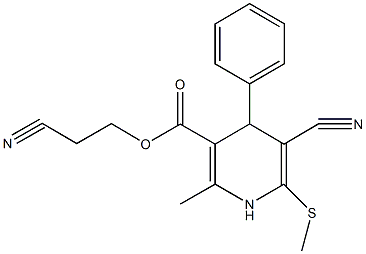 2-cyanoethyl 5-cyano-2-methyl-6-(methylsulfanyl)-4-phenyl-1,4-dihydropyridine-3-carboxylate Structure