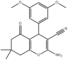 2-amino-4-(3,5-dimethoxyphenyl)-7,7-dimethyl-5-oxo-5,6,7,8-tetrahydro-4H-chromene-3-carbonitrile Structure