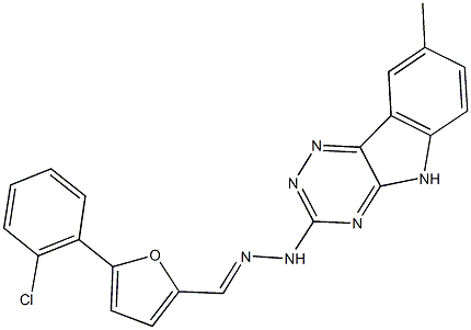 5-(2-chlorophenyl)-2-furaldehyde (8-methyl-5H-[1,2,4]triazino[5,6-b]indol-3-yl)hydrazone Structure