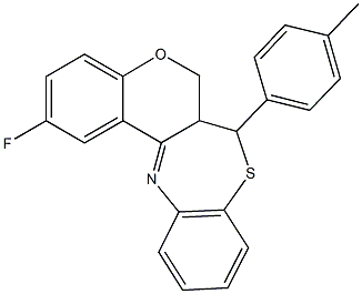 2-fluoro-7-(4-methylphenyl)-6a,7-dihydro-6H-chromeno[3,4-c][1,5]benzothiazepine Structure