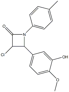 3-chloro-4-(3-hydroxy-4-methoxyphenyl)-1-(4-methylphenyl)-2-azetidinone Structure