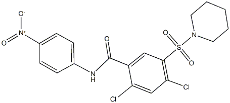2,4-dichloro-N-{4-nitrophenyl}-5-(piperidin-1-ylsulfonyl)benzamide 구조식 이미지