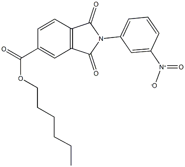 hexyl 2-{3-nitrophenyl}-1,3-dioxo-5-isoindolinecarboxylate Structure
