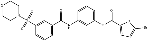 3-{[3-(4-morpholinylsulfonyl)benzoyl]amino}phenyl 5-bromo-2-furoate 구조식 이미지