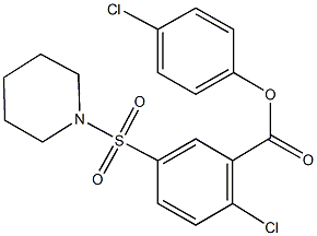 4-chlorophenyl 2-chloro-5-(1-piperidinylsulfonyl)benzoate 구조식 이미지