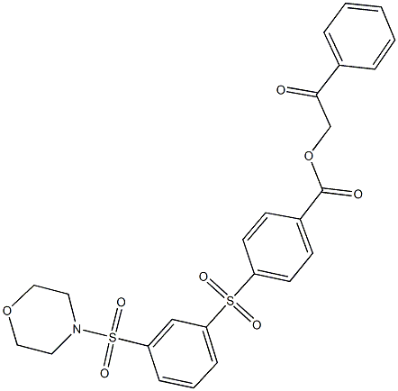 2-oxo-2-phenylethyl 4-{[3-(4-morpholinylsulfonyl)phenyl]sulfonyl}benzoate Structure