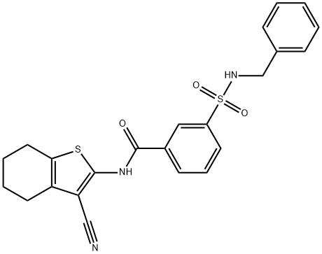 3-[(benzylamino)sulfonyl]-N-(3-cyano-4,5,6,7-tetrahydro-1-benzothien-2-yl)benzamide Structure