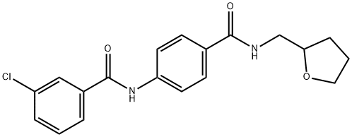 3-chloro-N-(4-{[(tetrahydro-2-furanylmethyl)amino]carbonyl}phenyl)benzamide Structure