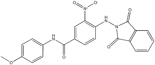 4-[(1,3-dioxo-1,3-dihydro-2H-isoindol-2-yl)amino]-3-nitro-N-(4-methoxyphenyl)benzamide 구조식 이미지