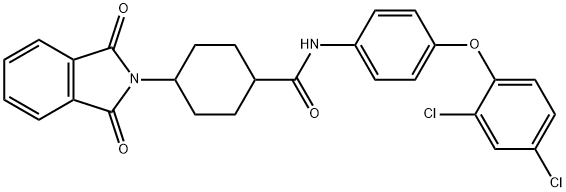 N-[4-(2,4-dichlorophenoxy)phenyl]-4-(1,3-dioxo-1,3-dihydro-2H-isoindol-2-yl)cyclohexanecarboxamide Structure