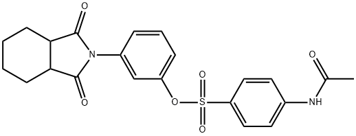 3-(1,3-dioxooctahydro-2H-isoindol-2-yl)phenyl 4-(acetylamino)benzenesulfonate 구조식 이미지