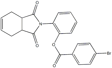 2-(1,3-dioxo-1,3,3a,4,7,7a-hexahydro-2H-isoindol-2-yl)phenyl 4-bromobenzoate 구조식 이미지