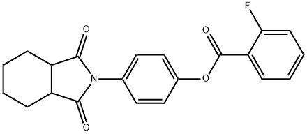 4-(1,3-dioxooctahydro-2H-isoindol-2-yl)phenyl 2-fluorobenzoate Structure