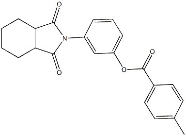 3-(1,3-dioxooctahydro-2H-isoindol-2-yl)phenyl 4-methylbenzoate 구조식 이미지