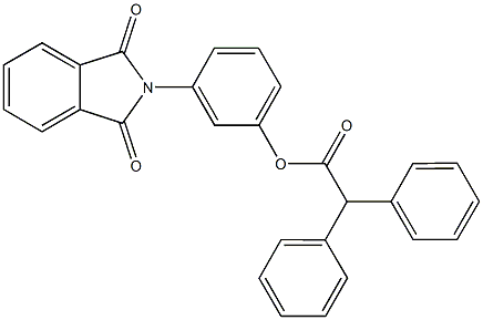 3-(1,3-dioxo-1,3-dihydro-2H-isoindol-2-yl)phenyl diphenylacetate 구조식 이미지