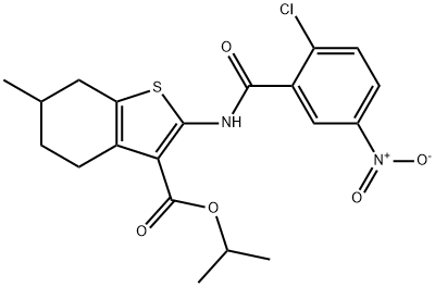 isopropyl 2-({2-chloro-5-nitrobenzoyl}amino)-6-methyl-4,5,6,7-tetrahydro-1-benzothiophene-3-carboxylate 구조식 이미지