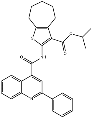 isopropyl 2-{[(2-phenyl-4-quinolinyl)carbonyl]amino}-5,6,7,8-tetrahydro-4H-cyclohepta[b]thiophene-3-carboxylate Structure