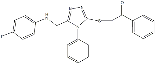 2-({5-[(4-iodoanilino)methyl]-4-phenyl-4H-1,2,4-triazol-3-yl}sulfanyl)-1-phenylethanone 구조식 이미지