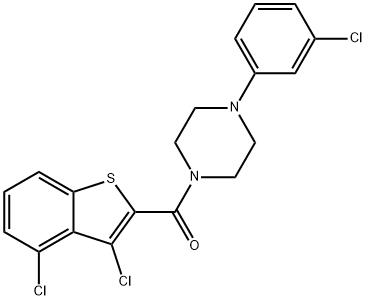 1-(3-chlorophenyl)-4-[(3,4-dichloro-1-benzothien-2-yl)carbonyl]piperazine Structure