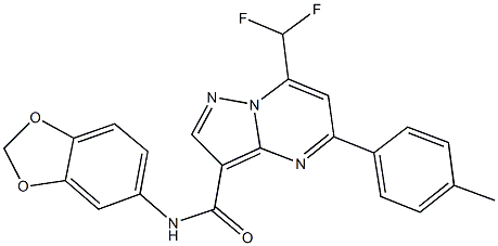 N-(1,3-benzodioxol-5-yl)-7-(difluoromethyl)-5-(4-methylphenyl)pyrazolo[1,5-a]pyrimidine-3-carboxamide Structure