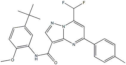 N-(5-tert-butyl-2-methoxyphenyl)-7-(difluoromethyl)-5-(4-methylphenyl)pyrazolo[1,5-a]pyrimidine-3-carboxamide Structure