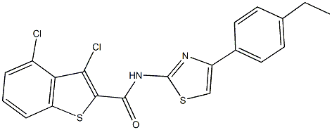 3,4-dichloro-N-[4-(4-ethylphenyl)-1,3-thiazol-2-yl]-1-benzothiophene-2-carboxamide 구조식 이미지