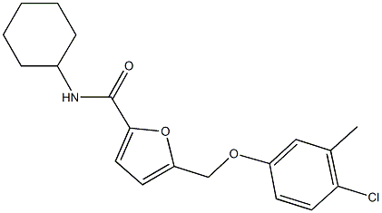 5-[(4-chloro-3-methylphenoxy)methyl]-N-cyclohexyl-2-furamide Structure