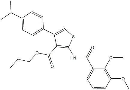 propyl 2-[(2,3-dimethoxybenzoyl)amino]-4-(4-isopropylphenyl)-3-thiophenecarboxylate Structure