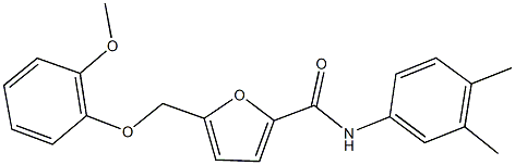 N-(3,4-dimethylphenyl)-5-[(2-methoxyphenoxy)methyl]-2-furamide Structure