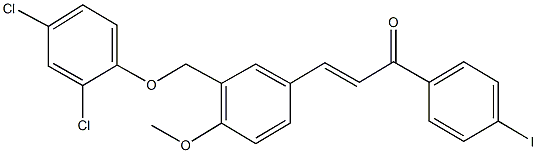3-{3-[(2,4-dichlorophenoxy)methyl]-4-methoxyphenyl}-1-(4-iodophenyl)-2-propen-1-one 구조식 이미지