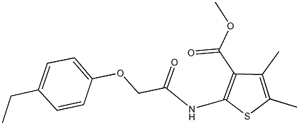 methyl 2-{[(4-ethylphenoxy)acetyl]amino}-4,5-dimethyl-3-thiophenecarboxylate 구조식 이미지