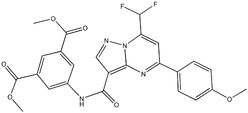 dimethyl 5-({[7-(difluoromethyl)-5-(4-methoxyphenyl)pyrazolo[1,5-a]pyrimidin-3-yl]carbonyl}amino)isophthalate 구조식 이미지
