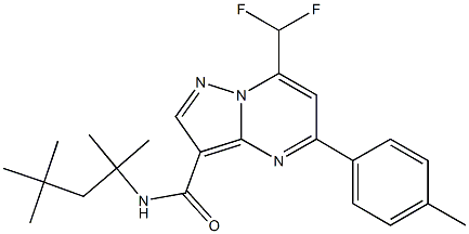 7-(difluoromethyl)-5-(4-methylphenyl)-N-(1,1,3,3-tetramethylbutyl)pyrazolo[1,5-a]pyrimidine-3-carboxamide Structure