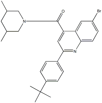 6-bromo-2-(4-tert-butylphenyl)-4-[(3,5-dimethyl-1-piperidinyl)carbonyl]quinoline Structure