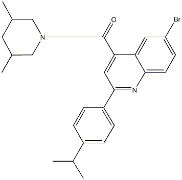 6-bromo-4-[(3,5-dimethyl-1-piperidinyl)carbonyl]-2-(4-isopropylphenyl)quinoline 구조식 이미지