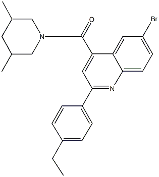 6-bromo-4-[(3,5-dimethyl-1-piperidinyl)carbonyl]-2-(4-ethylphenyl)quinoline 구조식 이미지