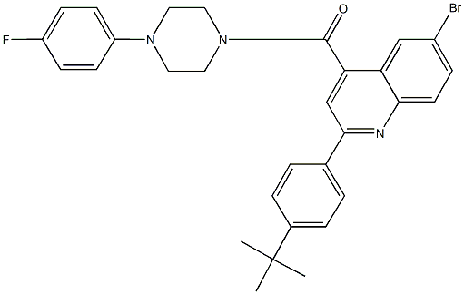 6-bromo-2-(4-tert-butylphenyl)-4-{[4-(4-fluorophenyl)-1-piperazinyl]carbonyl}quinoline Structure