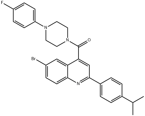 6-bromo-4-{[4-(4-fluorophenyl)-1-piperazinyl]carbonyl}-2-(4-isopropylphenyl)quinoline Structure