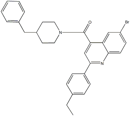 4-[(4-benzyl-1-piperidinyl)carbonyl]-6-bromo-2-(4-ethylphenyl)quinoline Structure