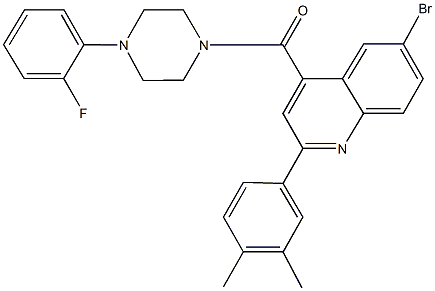 6-bromo-2-(3,4-dimethylphenyl)-4-{[4-(2-fluorophenyl)-1-piperazinyl]carbonyl}quinoline Structure