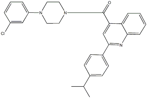 4-{[4-(3-chlorophenyl)-1-piperazinyl]carbonyl}-2-(4-isopropylphenyl)quinoline Structure