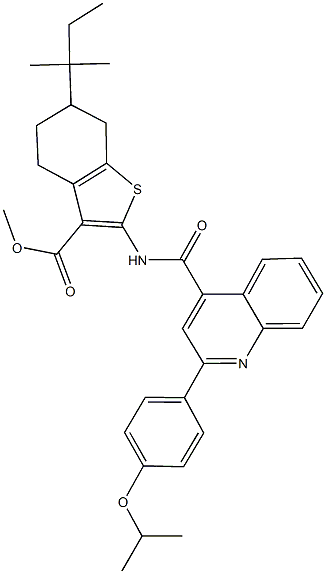 methyl 2-({[2-(4-isopropoxyphenyl)-4-quinolinyl]carbonyl}amino)-6-tert-pentyl-4,5,6,7-tetrahydro-1-benzothiophene-3-carboxylate Structure