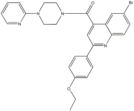 6-bromo-2-(4-ethoxyphenyl)-4-{[4-(2-pyridinyl)-1-piperazinyl]carbonyl}quinoline 구조식 이미지