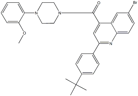 6-bromo-2-(4-tert-butylphenyl)-4-{[4-(2-methoxyphenyl)-1-piperazinyl]carbonyl}quinoline Structure