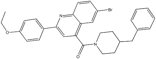 4-{4-[(4-benzyl-1-piperidinyl)carbonyl]-6-bromo-2-quinolinyl}phenyl ethyl ether 구조식 이미지