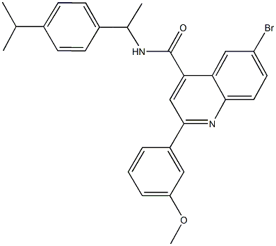 6-bromo-N-[1-(4-isopropylphenyl)ethyl]-2-(3-methoxyphenyl)-4-quinolinecarboxamide 구조식 이미지