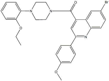 6-bromo-4-{[4-(2-ethoxyphenyl)-1-piperazinyl]carbonyl}-2-(4-methoxyphenyl)quinoline Structure