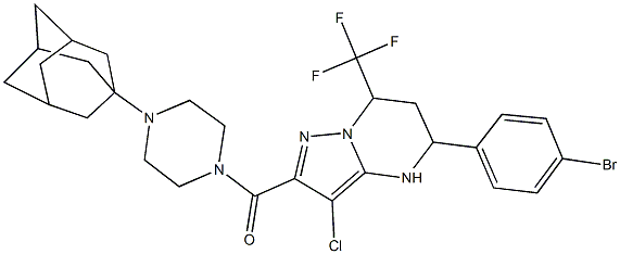 2-{[4-(1-adamantyl)-1-piperazinyl]carbonyl}-5-(4-bromophenyl)-3-chloro-7-(trifluoromethyl)-4,5,6,7-tetrahydropyrazolo[1,5-a]pyrimidine 구조식 이미지