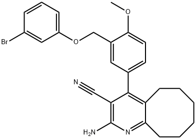 2-amino-4-{3-[(3-bromophenoxy)methyl]-4-methoxyphenyl}-5,6,7,8,9,10-hexahydrocycloocta[b]pyridine-3-carbonitrile Structure